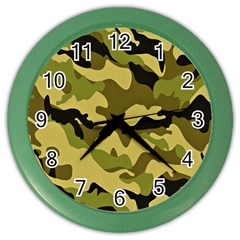 Army Camouflage Texture Color Wall Clock by nateshop
