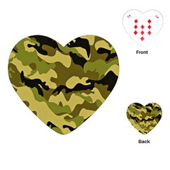 Army Camouflage Texture Playing Cards Single Design (heart) by nateshop