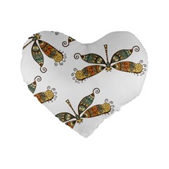 Pattern-35 Standard 16  Premium Heart Shape Cushions