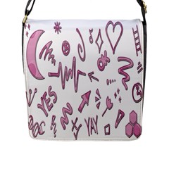 Pink Flap Closure Messenger Bag (l) by nateshop