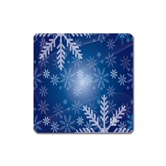 Snowflakes Square Magnet by nateshop