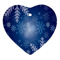 Snowflakes Heart Ornament (two Sides) by nateshop