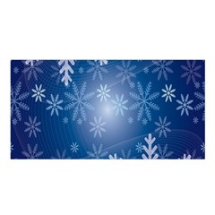 Snowflakes Satin Shawl 45  X 80  by nateshop