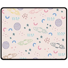 Space Double Sided Fleece Blanket (medium)  by nateshop