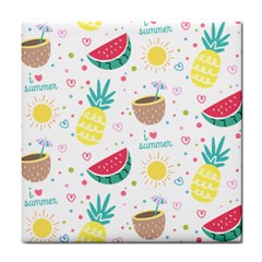 Pineapple And Watermelon Summer Fruit Tile Coaster