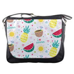 Pineapple And Watermelon Summer Fruit Messenger Bag by Jancukart