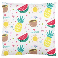 Pineapple And Watermelon Summer Fruit Large Cushion Case (two Sides) by Jancukart