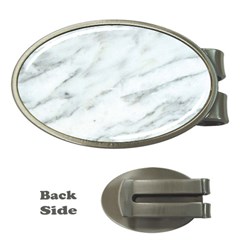 White Marble Texture Pattern Money Clips (oval) 