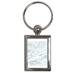 White Marble Texture Pattern Key Chain (rectangle)