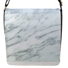 White Marble Texture Pattern Flap Closure Messenger Bag (s) by Jancukart
