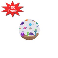 Alien Ufo Star Universe Star Vector Image 1  Mini Buttons (100 Pack) 