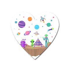 Alien Ufo Star Universe Star Vector Image Heart Magnet