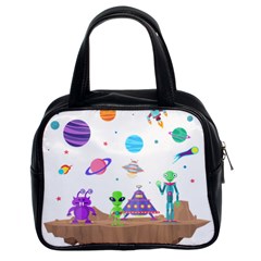 Alien Ufo Star Universe Star Vector Image Classic Handbag (two Sides) by Jancukart