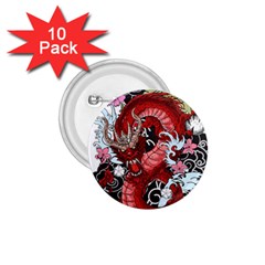 Drawing Red Dragon Legendary 1 75  Buttons (10 Pack)