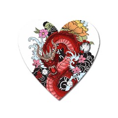 Drawing Red Dragon Legendary Heart Magnet