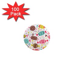 Candy Background Cartoon 1  Mini Magnets (100 Pack) 