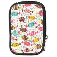 Candy Background Cartoon Compact Camera Leather Case by Jancukart