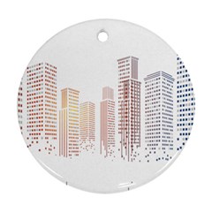 Buildings, Building City Building Condominium Skyscraper Ornament (round)