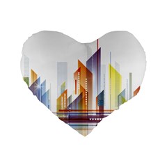 Building Artwork City Building Standard 16  Premium Heart Shape Cushions by Jancukart