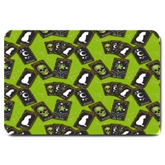 Cats And Skulls - Modern Halloween  Large Doormat  by ConteMonfrey