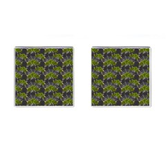 Halloween - Green Roses On Spider Web  Cufflinks (square) by ConteMonfrey