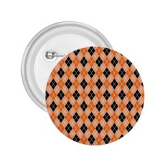 Halloween Inspired Black Orange Diagonal Plaids 2.25  Buttons