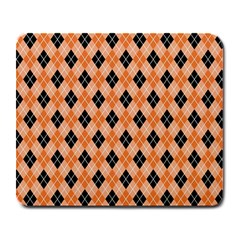 Halloween Inspired Black Orange Diagonal Plaids Large Mousepads