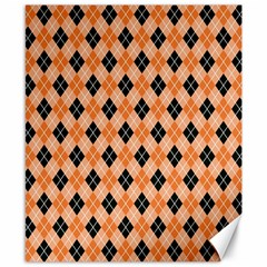 Halloween Inspired Black Orange Diagonal Plaids Canvas 8  X 10  by ConteMonfrey