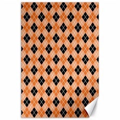 Halloween Inspired Black Orange Diagonal Plaids Canvas 24  X 36  by ConteMonfrey