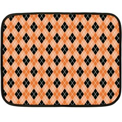 Halloween Inspired Black Orange Diagonal Plaids Double Sided Fleece Blanket (mini)  by ConteMonfrey