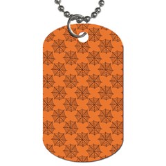 Halloween Black Orange Spider Web   Dog Tag (two Sides) by ConteMonfrey