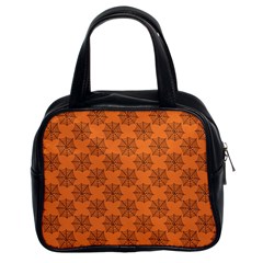 Halloween Black Orange Spider Web   Classic Handbag (two Sides) by ConteMonfrey