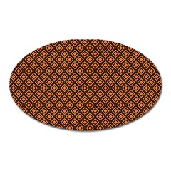 Halloween Palette Plaids Orange, Black Geometric  Oval Magnet by ConteMonfrey