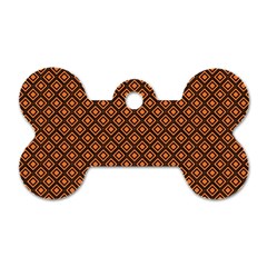 Halloween Palette Plaids Orange, Black Geometric  Dog Tag Bone (one Side) by ConteMonfrey