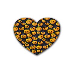 Jack O Lantern  Rubber Coaster (heart) by ConteMonfrey