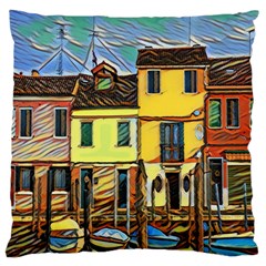 Colorful Venice Homes Large Cushion Case (one Side) by ConteMonfrey