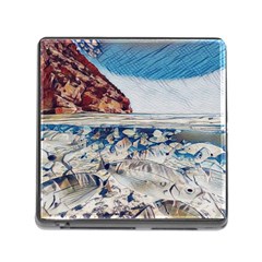 Fishes In Lake Garda Memory Card Reader (square 5 Slot)