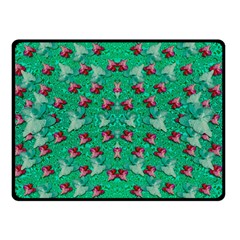 Beautiful Tropical Orchids Blooming Over Earth In Peace Double Sided Fleece Blanket (small)  by pepitasart