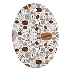 Brown Coffee Beans Pattern Ornament (oval)