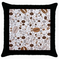 Brown Coffee Beans Pattern Throw Pillow Case (black)