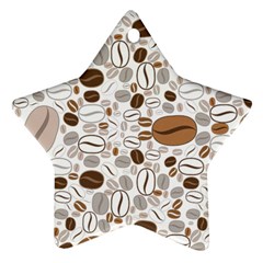 Brown Coffee Beans Pattern Star Ornament (two Sides) by Jancukart