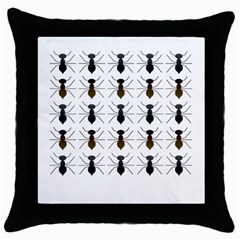 Ant Insect Pattern Cartoon Ants Throw Pillow Case (black)