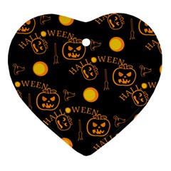 Halloween Background Pattern Ornament (heart)