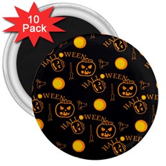 Halloween Background Pattern 3  Magnets (10 Pack) 