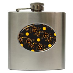 Halloween Background Pattern Hip Flask (6 Oz)