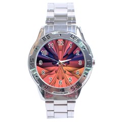 Pattern Colorful Background Abstarct Stainless Steel Analogue Watch