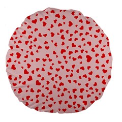 Hearts Valentine Heart Pattern Large 18  Premium Flano Round Cushions by Ravend