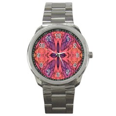 Pattern Colorful Background Sport Metal Watch