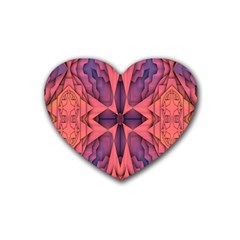 Pattern Colorful Background Rubber Coaster (heart)