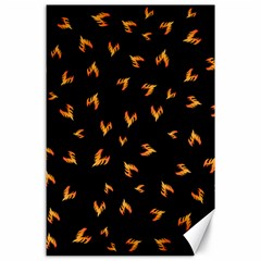 Pattern Flame Black Background Canvas 24  X 36 